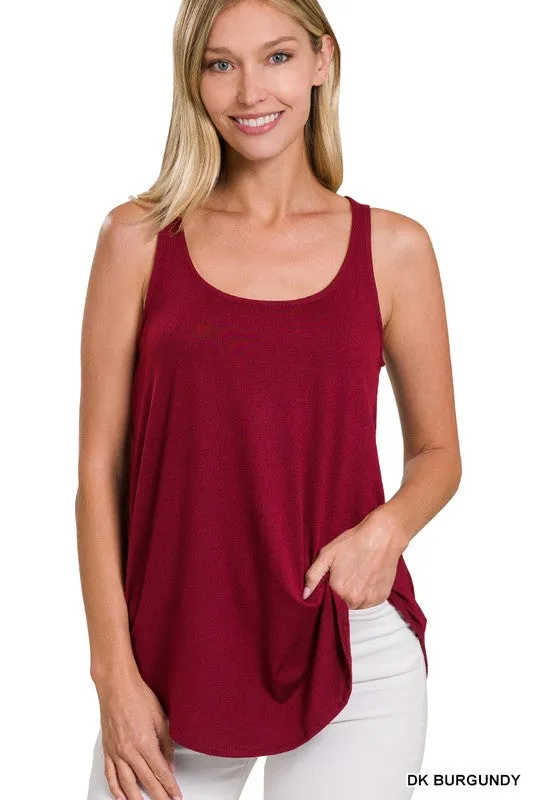 Sleeveless Round Neck Round Hem Tank