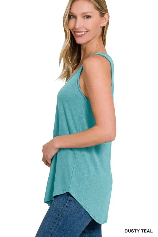 Sleeveless Round Neck Round Hem Tank