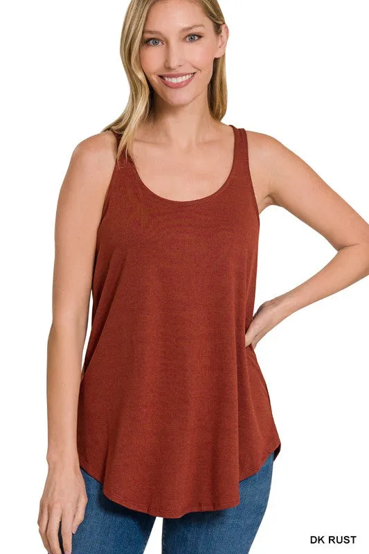 Sleeveless Round Neck Round Hem Tank