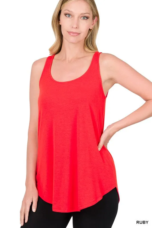 Sleeveless Round Neck Round Hem Tank
