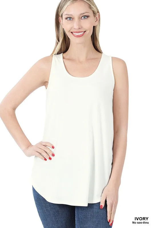 Sleeveless Round Neck Round Hem Tank