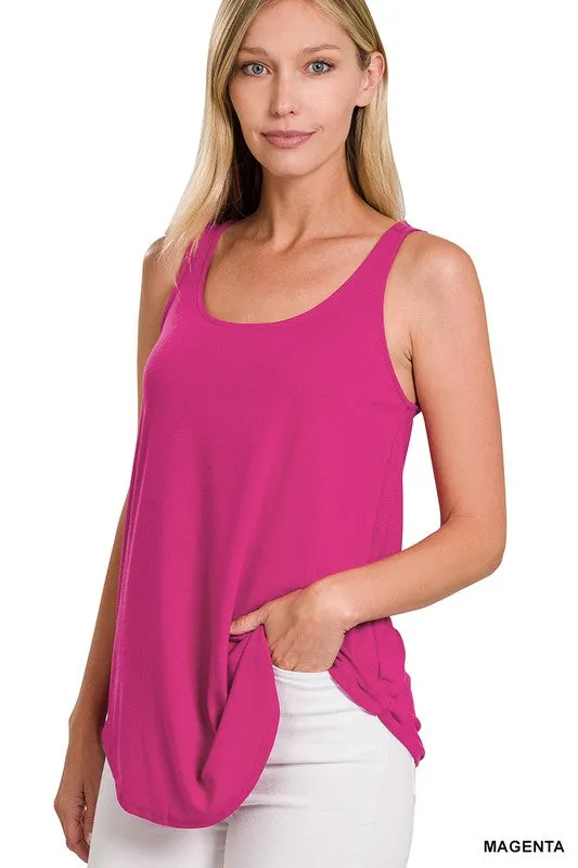 Sleeveless Round Neck Round Hem Tank