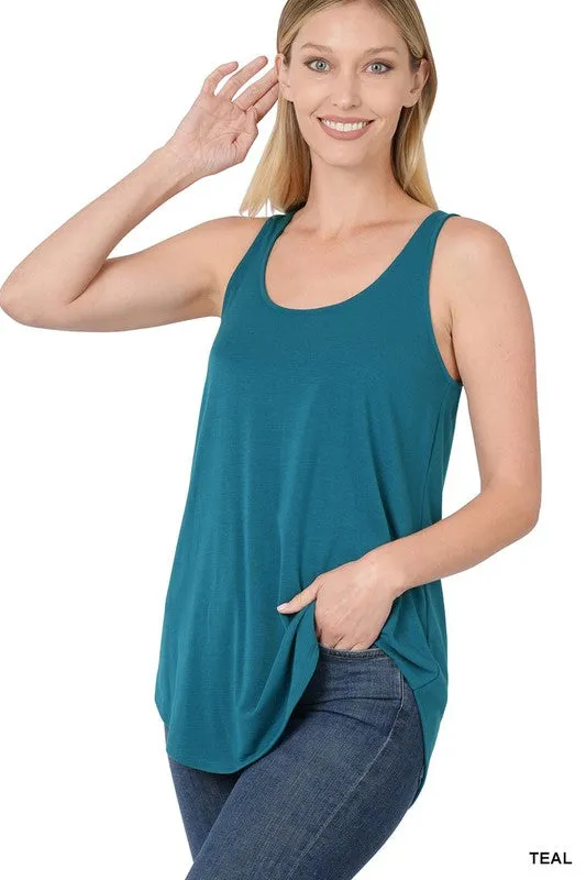 Sleeveless Round Neck Round Hem Tank