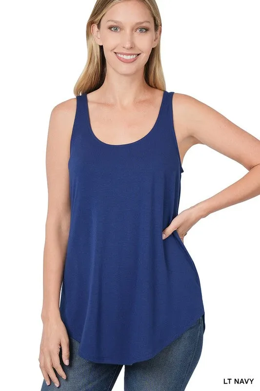 Sleeveless Round Neck Round Hem Tank