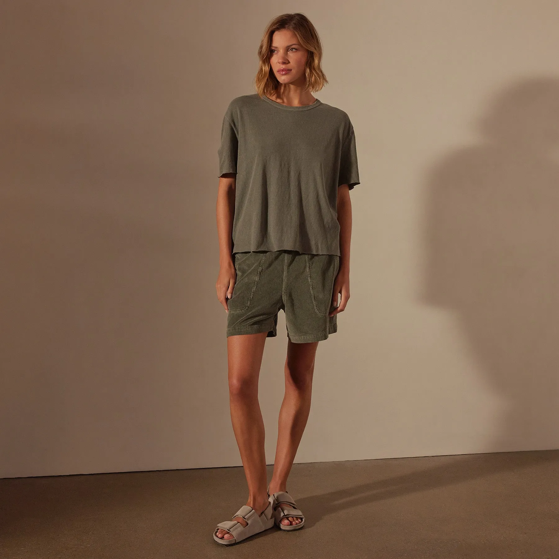 Slub Jersey Boxy Tee - Palm Pigment