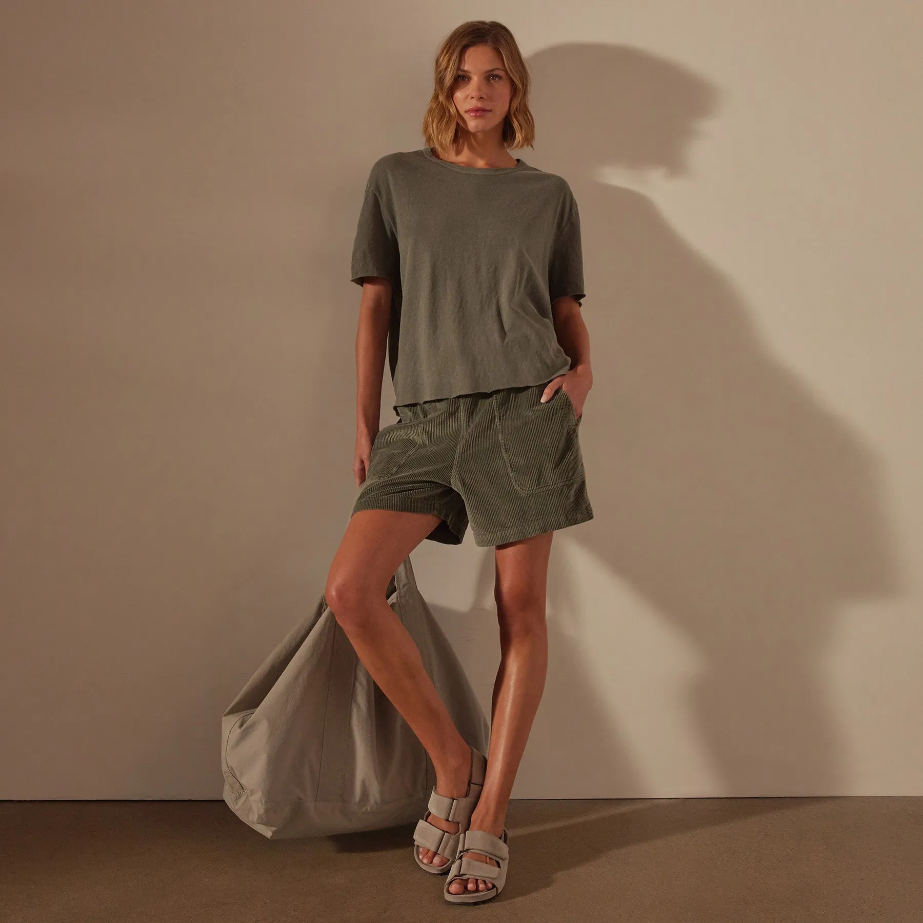 Slub Jersey Boxy Tee - Palm Pigment