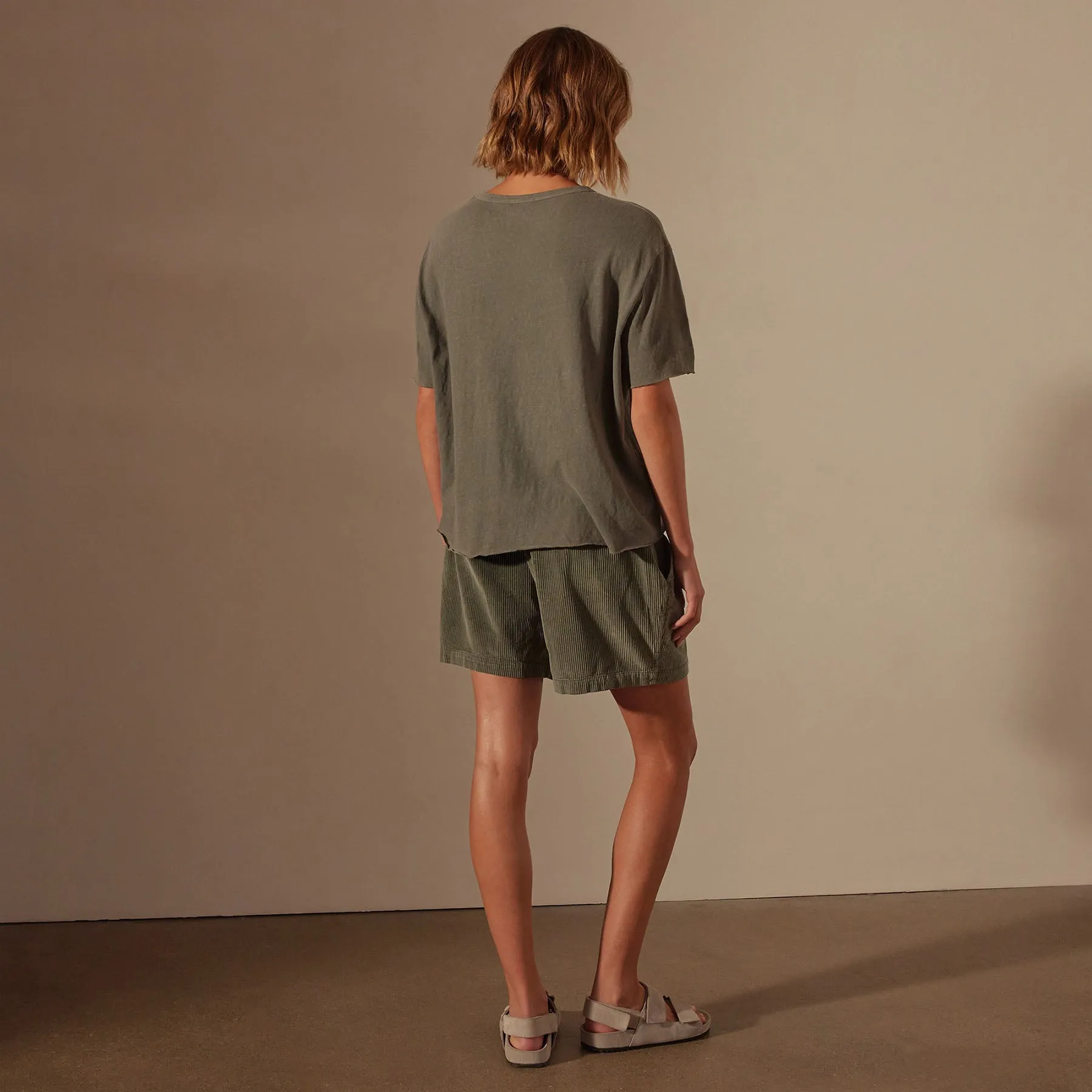 Slub Jersey Boxy Tee - Palm Pigment