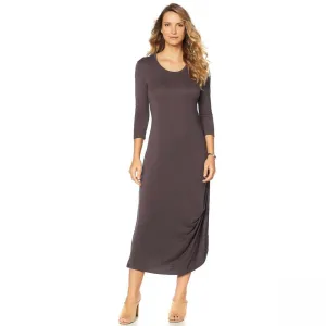Soft & Cozy Loungewear Women's Cool Luxe Knit 3/4-Sleeve Draped Dress