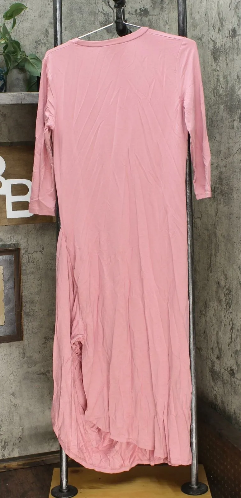 Soft & Cozy Loungewear Women's Cool Luxe Knit 3/4-Sleeve Draped Dress