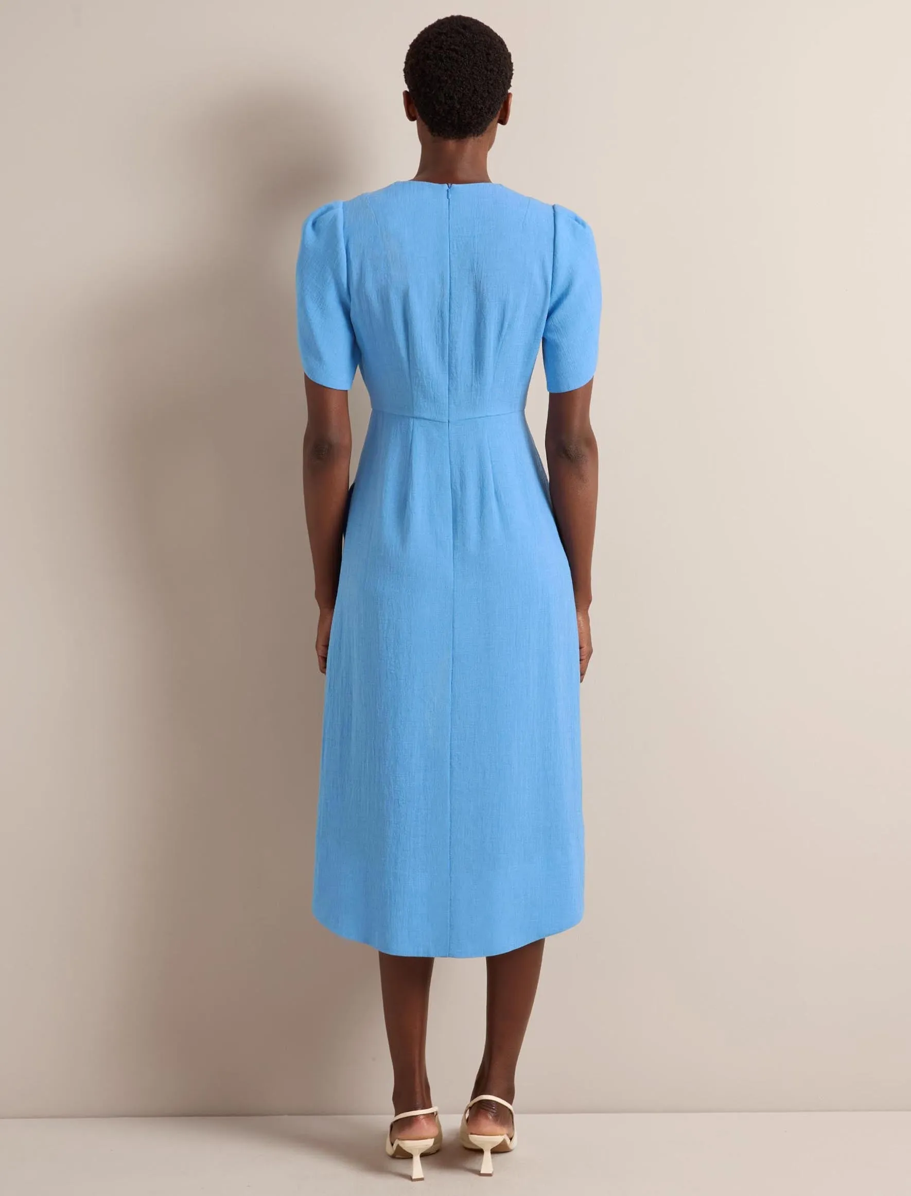 Sophie Techni Voile Midi Dress - Sky Blue
