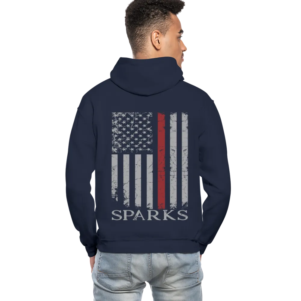 Sparks Firefighter Flag Gildan Heavy Blend Adult Hoodie