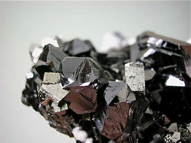 Sphalerite with Calcite and Arsenopyrite, Trepca Complex, Kosovska Municipality near Mitrovica, Kosovo, Mined 2015, Miniature 4.0 x 6.0 x 8.0 cm, $250.  Online 5/22/15 SOLD