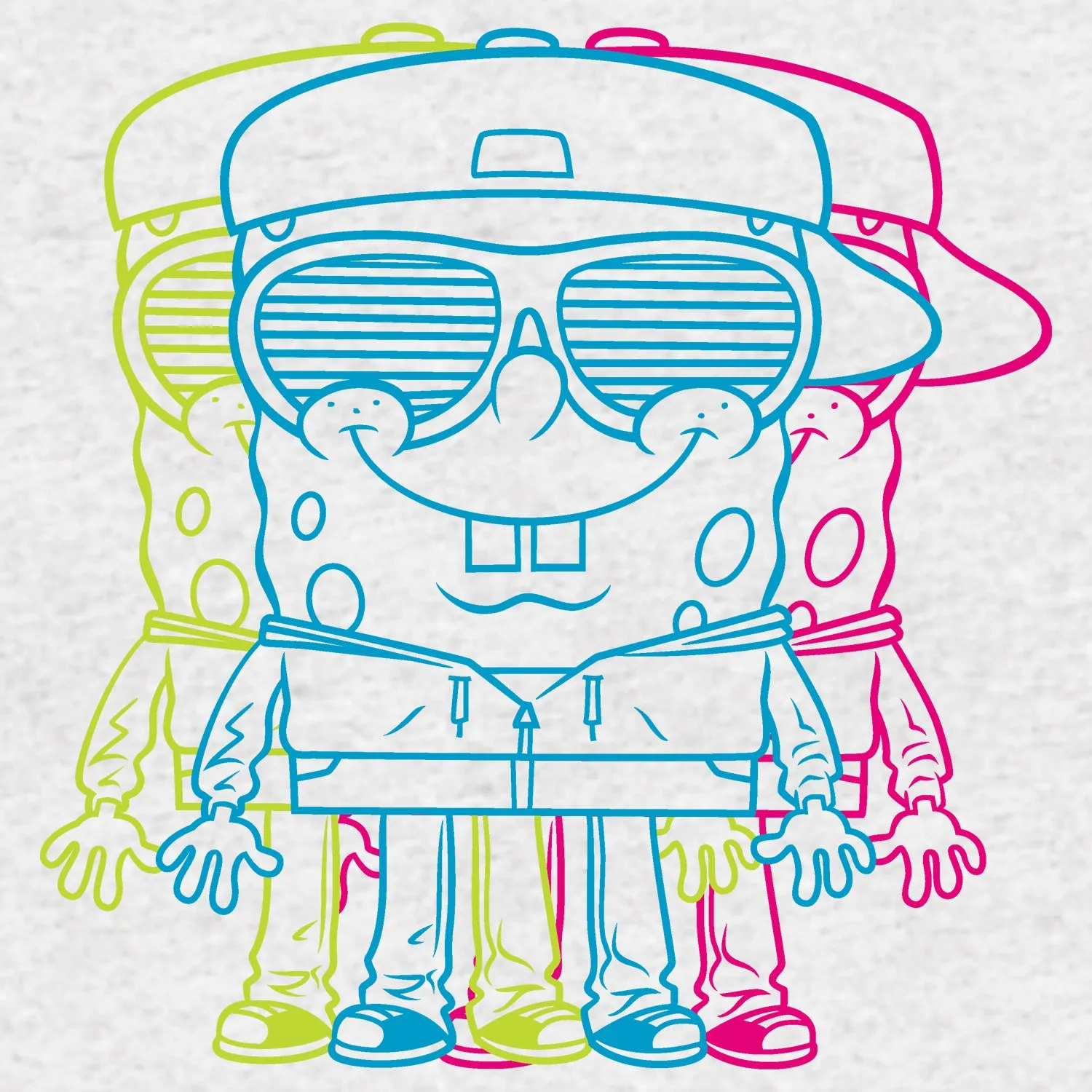 SpongeBob SquarePants 3D Official Men's T-Shirt (Heather Grey)