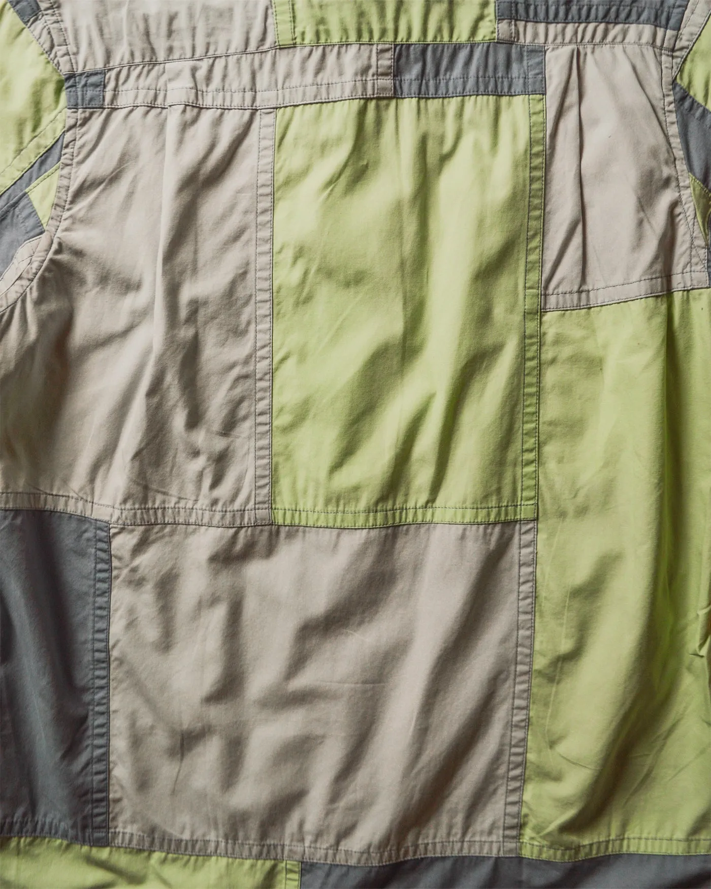 SS04 Mint / Grey Patchwork Shirt (S~M)