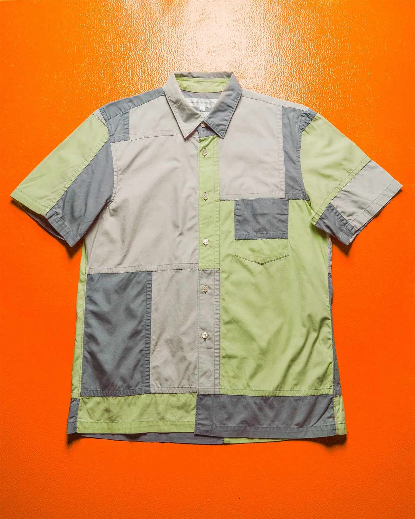 SS04 Mint / Grey Patchwork Shirt (S~M)