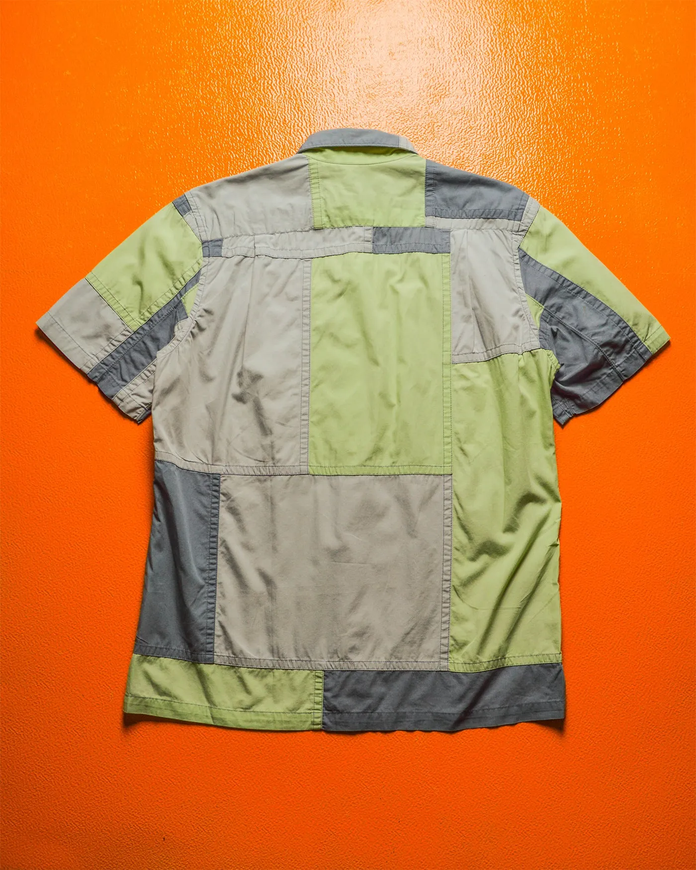SS04 Mint / Grey Patchwork Shirt (S~M)