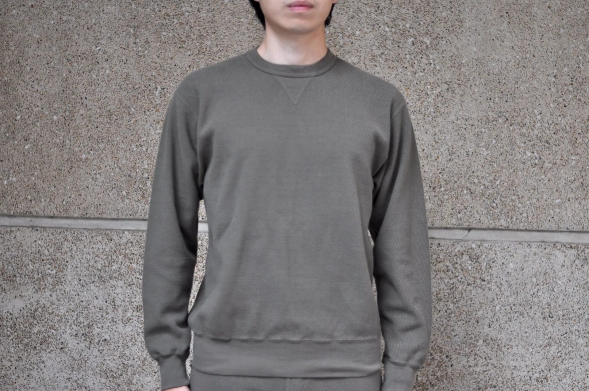 Stevenson Overall Co. Heavyweight Waffle Thermal Sweatshirt (Olive)