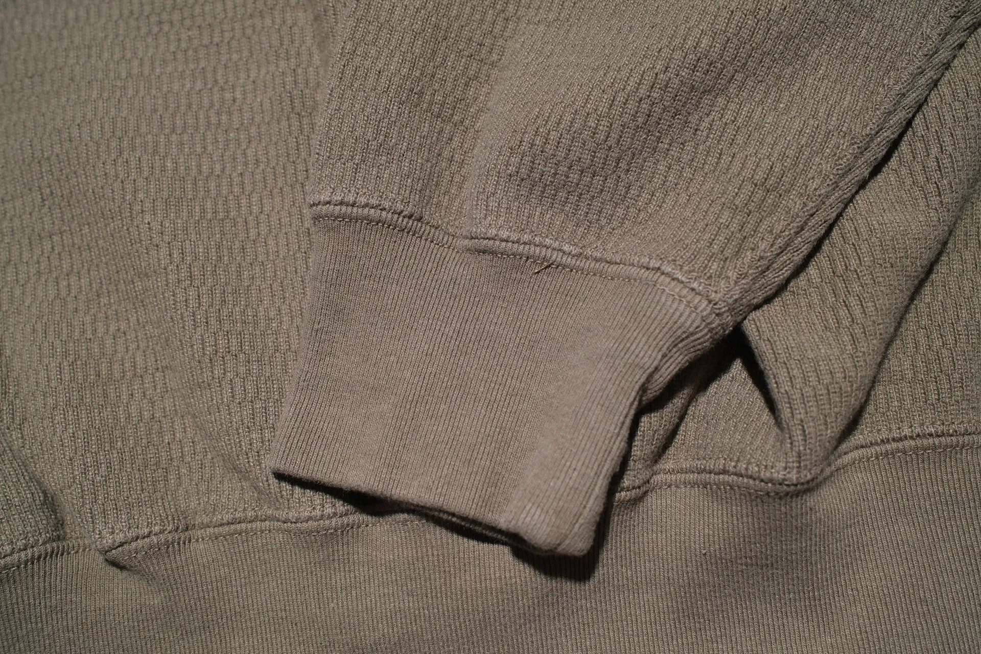 Stevenson Overall Co. Heavyweight Waffle Thermal Sweatshirt (Olive)