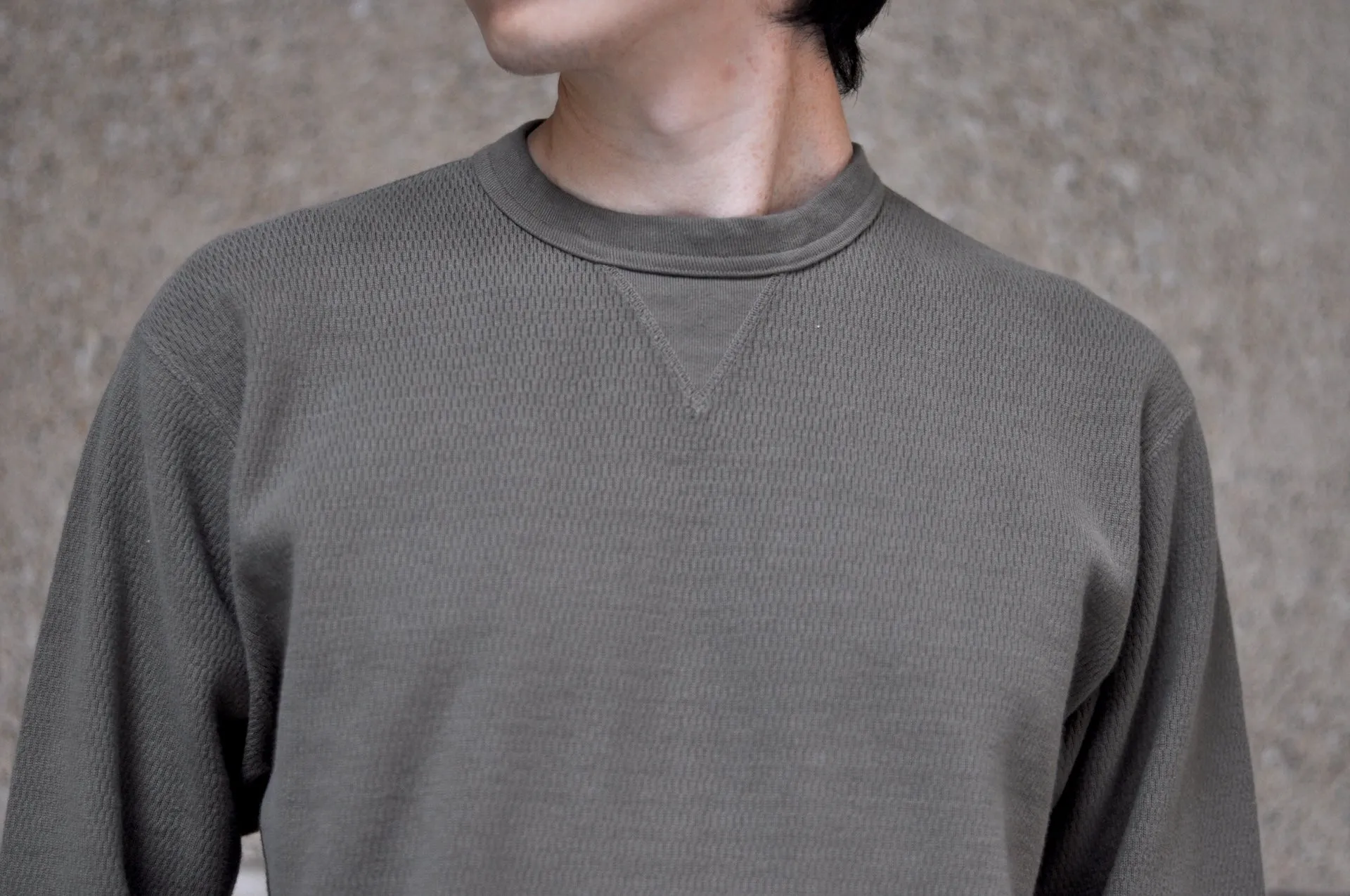 Stevenson Overall Co. Heavyweight Waffle Thermal Sweatshirt (Olive)