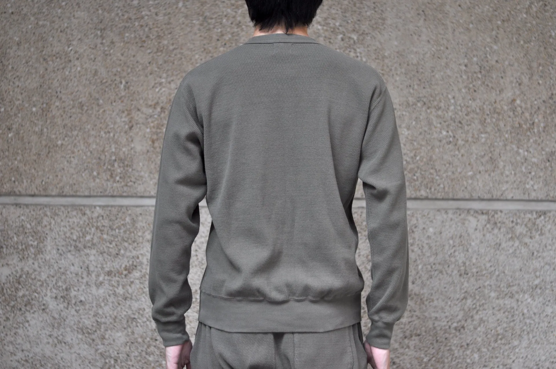 Stevenson Overall Co. Heavyweight Waffle Thermal Sweatshirt (Olive)