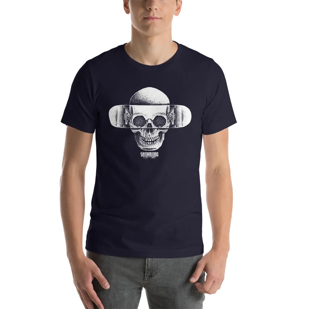 StinkBone Skull & Board Short-Sleeve Unisex T-Shirt White lettering