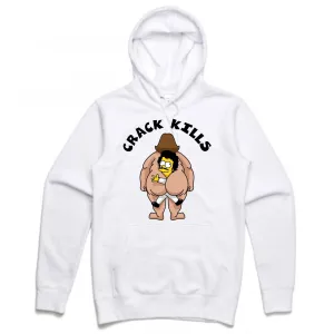 Streetwear on Demand CRACK BART BOOTLEG HOODIE WHITE