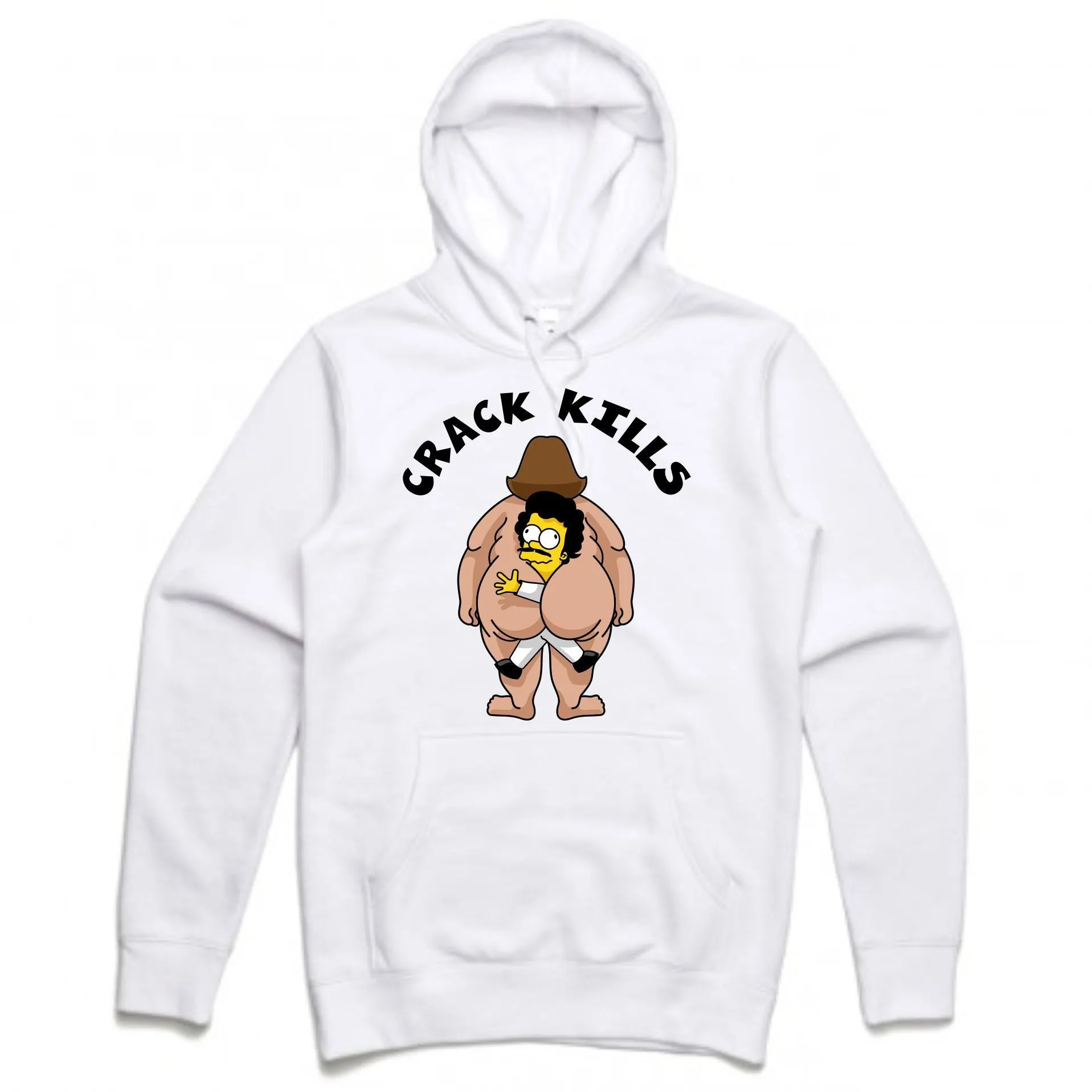 Streetwear on Demand CRACK BART BOOTLEG HOODIE WHITE