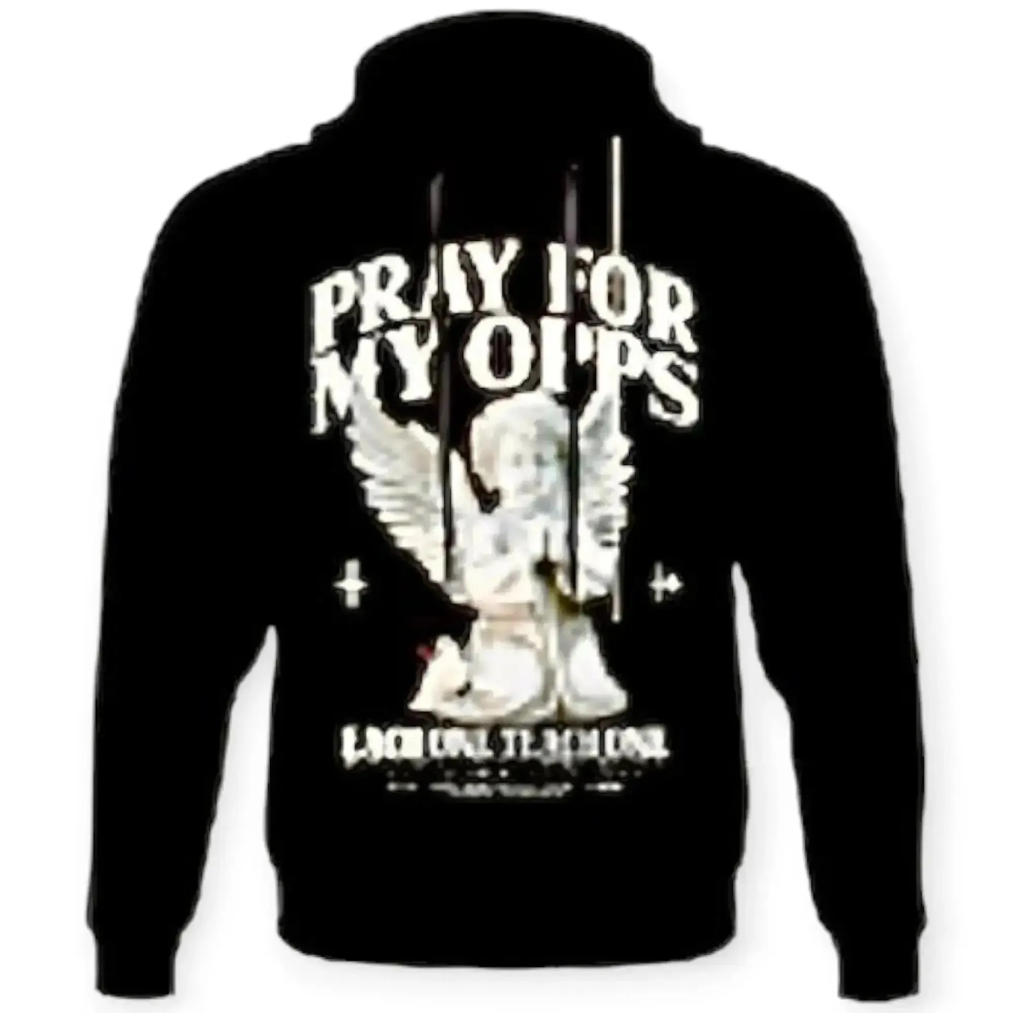 Streetz Iz Watchin Men Pray For My Opps Pullover Hoodie (Black)