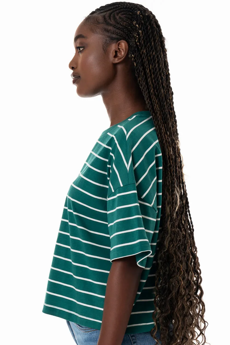 Stripe Boxy T-Shirt _ 152281 _ Green