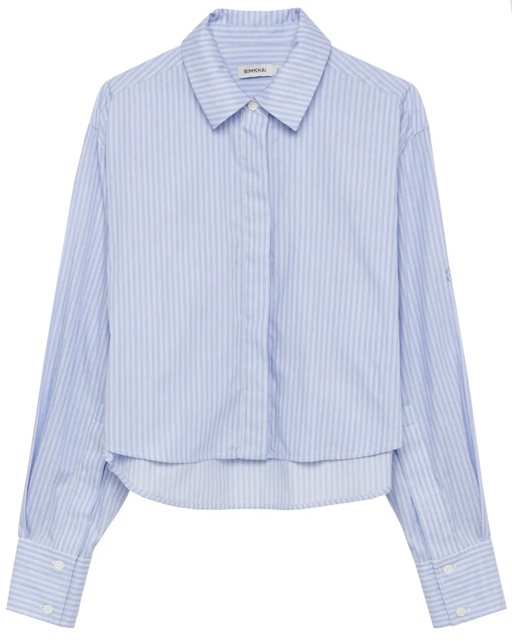 Stripe Renata Cropped Button Down Shirt