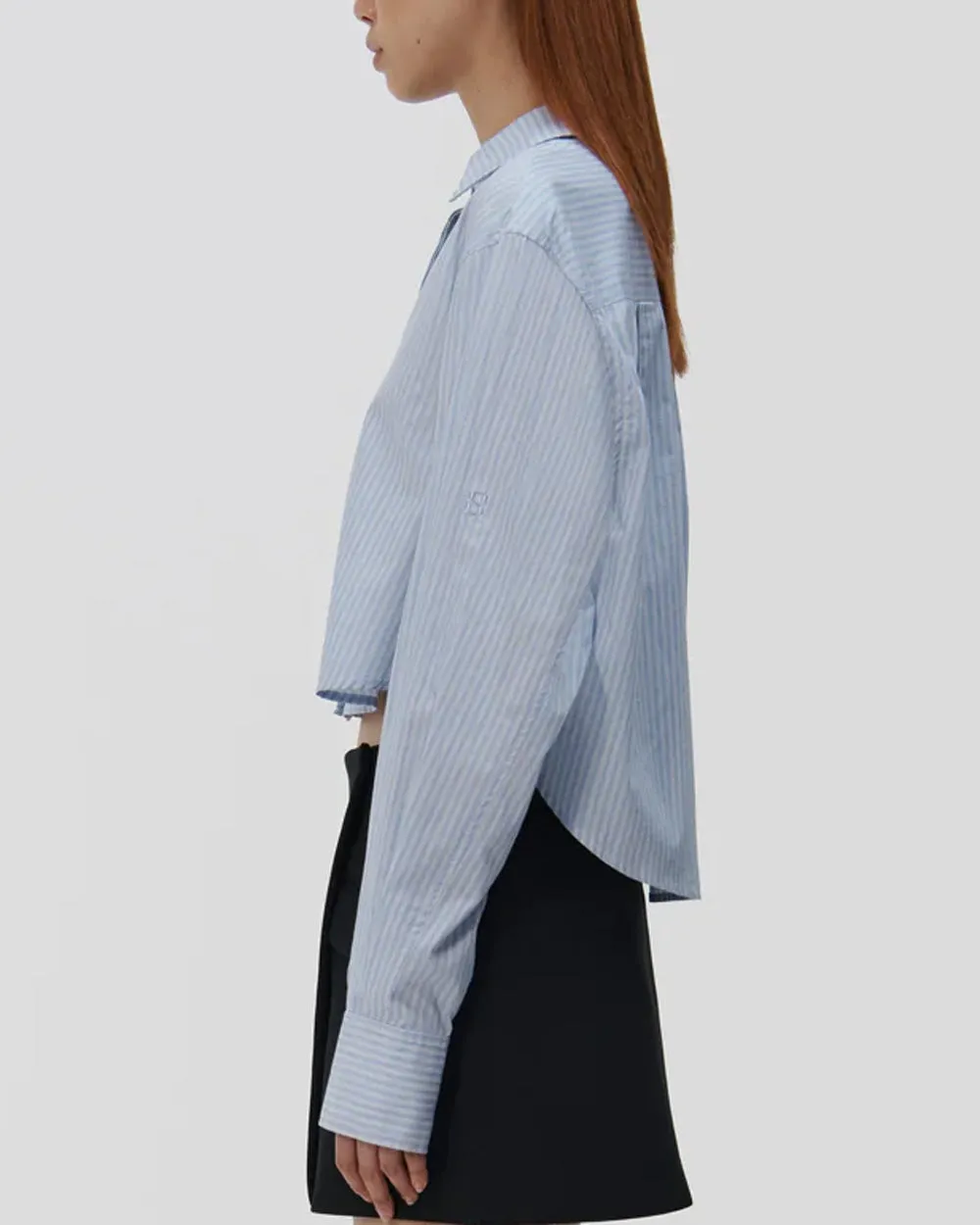 Stripe Renata Cropped Button Down Shirt