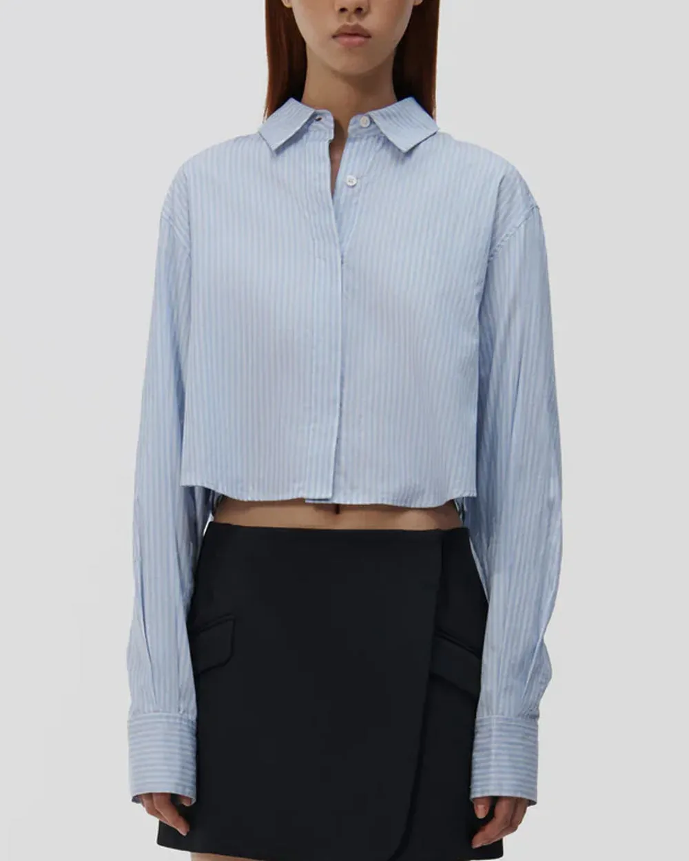 Stripe Renata Cropped Button Down Shirt