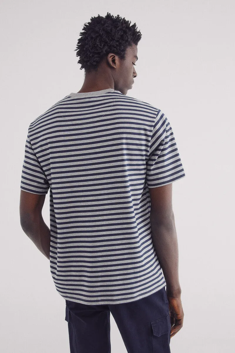 Striped printed striped -shirt - Grey