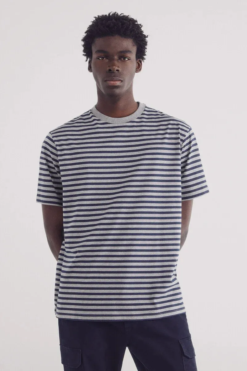 Striped printed striped -shirt - Grey