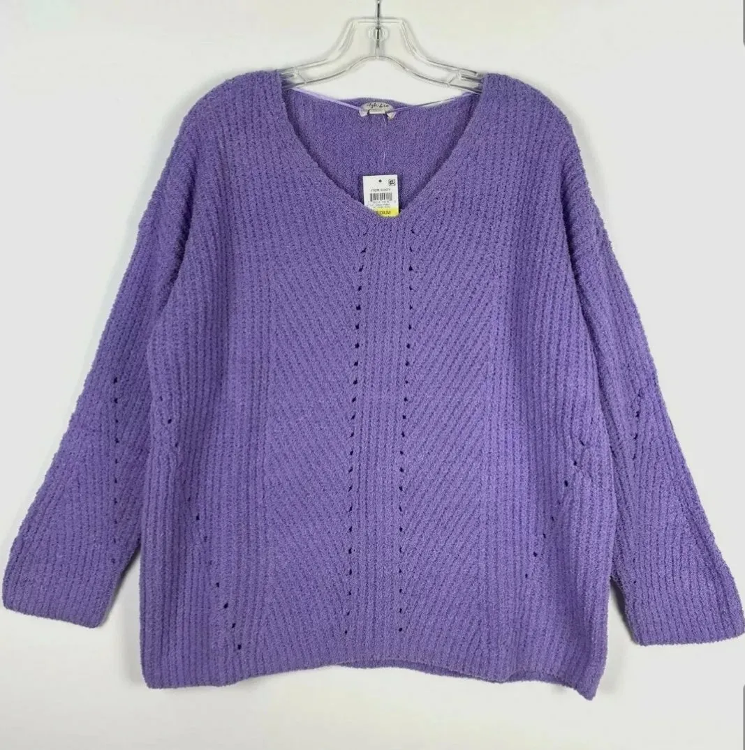Style & Co. Women's Cozy Chenille V-Neck Sweaters