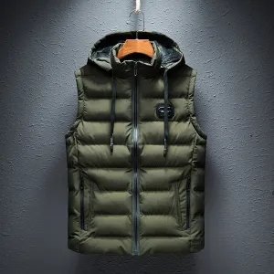 Stylish Long Sleeveless Hooded Vest for Men | Ethan