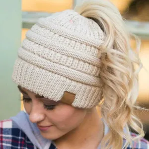 Stylish Women's Knit Bun Hat