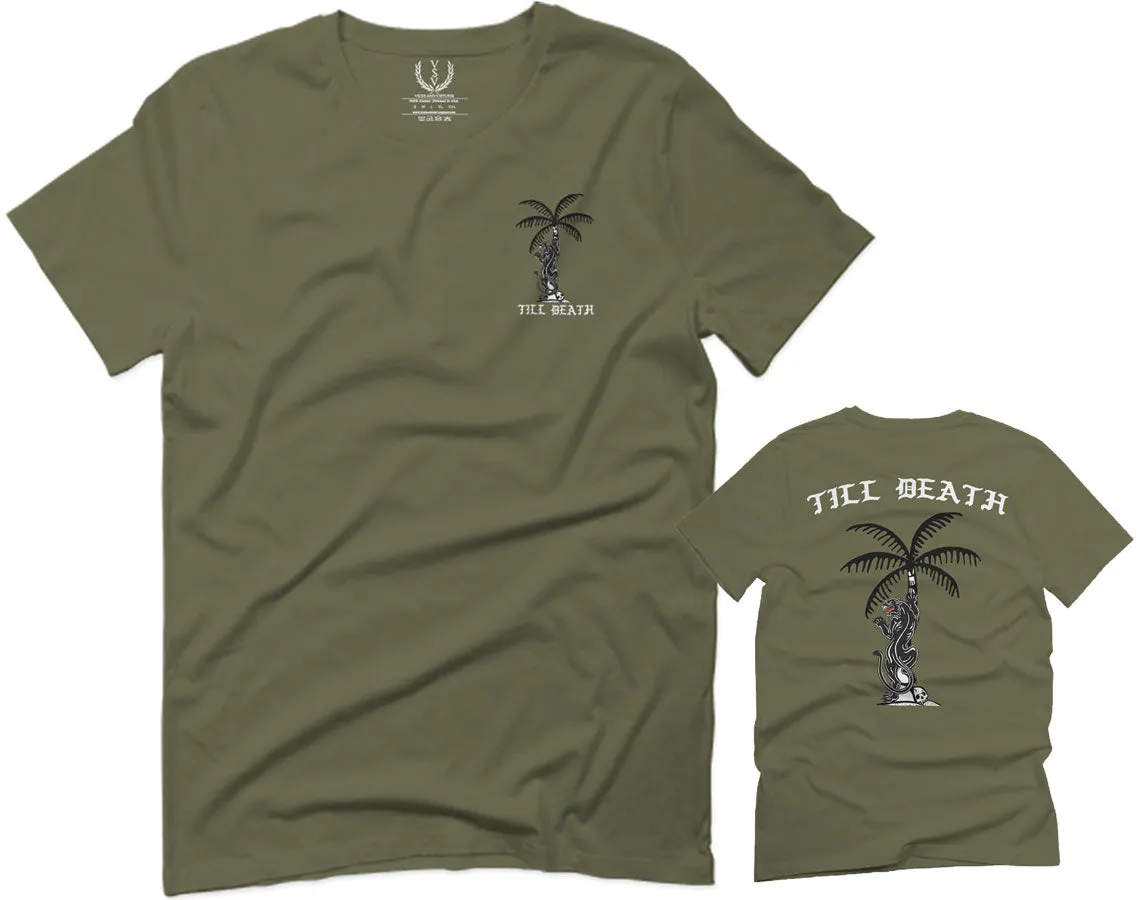 Summer Cool Graphic Palm Puma Tattoo Good Vibe Till Death Obei Society For men T Shirt