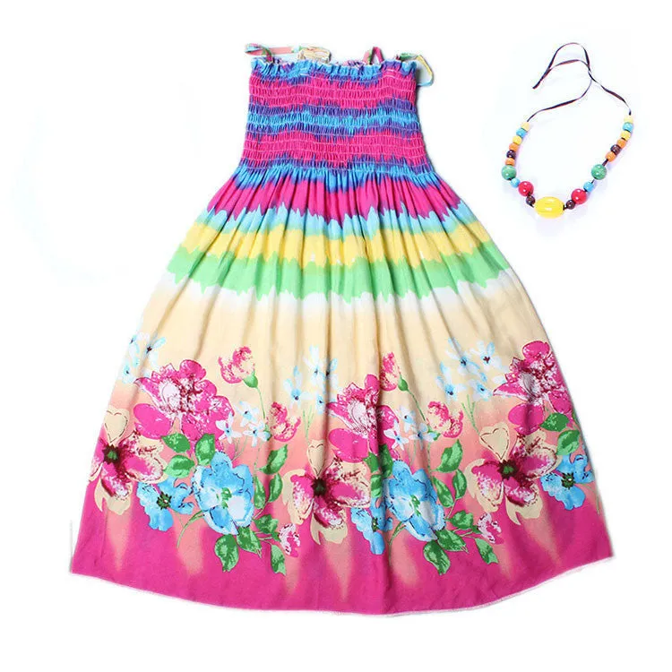 Summer kids clothing girls children beach dresses for girls fashion bohemian style girls dresses
