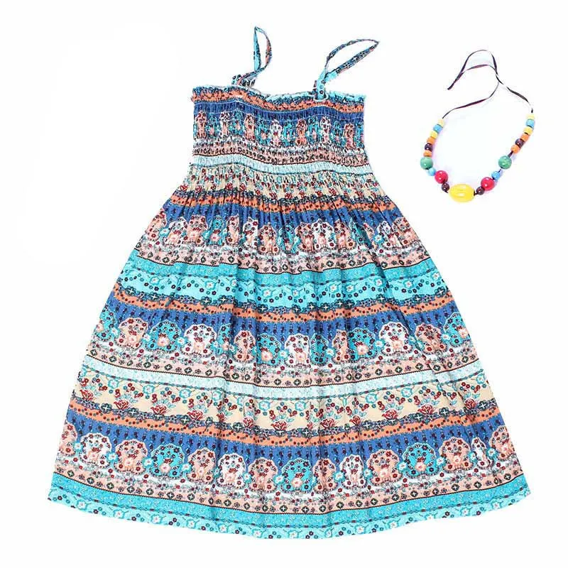Summer kids clothing girls children beach dresses for girls fashion bohemian style girls dresses