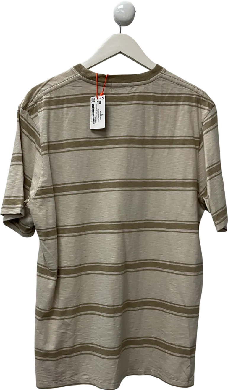 Superdry Beige Relaxed Fit Stripe T-shirt UK L