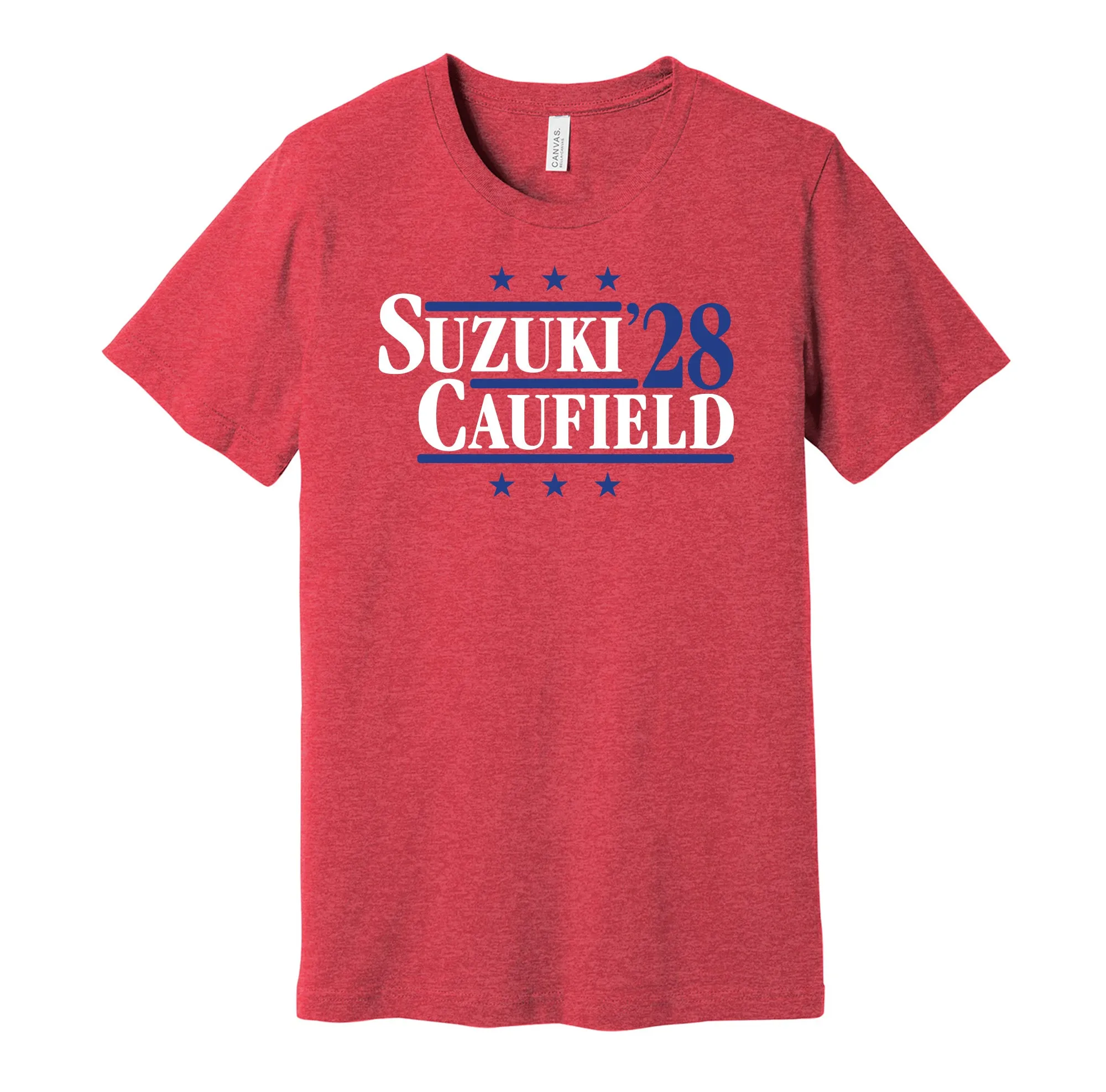 Suzuki & Caufield '28 - Montreal Hockey Campaign Parody T-Shirt - Hyper Than Hype Shirts