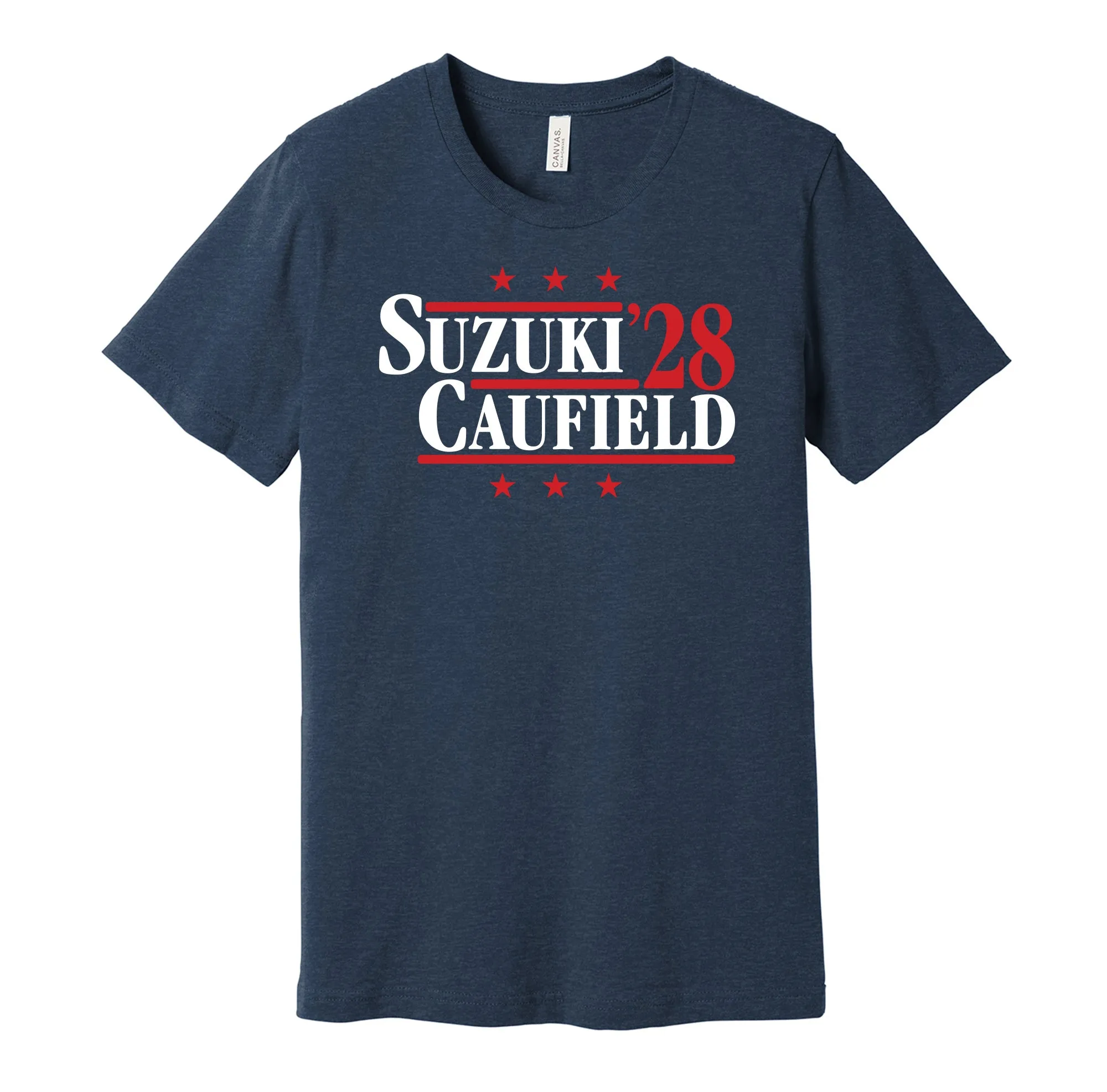 Suzuki & Caufield '28 - Montreal Hockey Campaign Parody T-Shirt - Hyper Than Hype Shirts