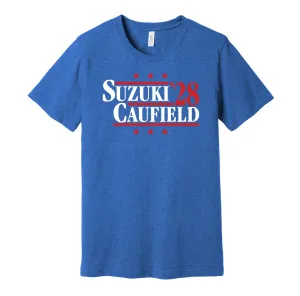 Suzuki & Caufield '28 - Montreal Hockey Campaign Parody T-Shirt - Hyper Than Hype Shirts