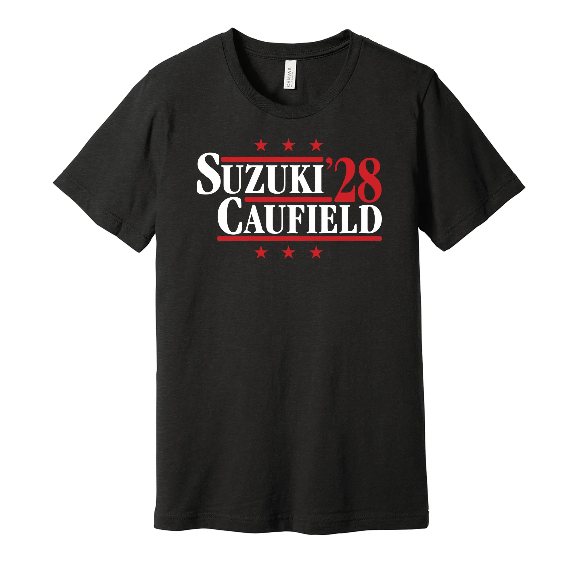 Suzuki & Caufield '28 - Montreal Hockey Campaign Parody T-Shirt - Hyper Than Hype Shirts