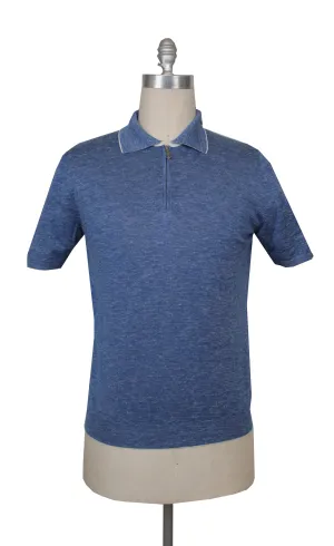 Svevo Parma Blue 1/4 Zip Polo Sweater