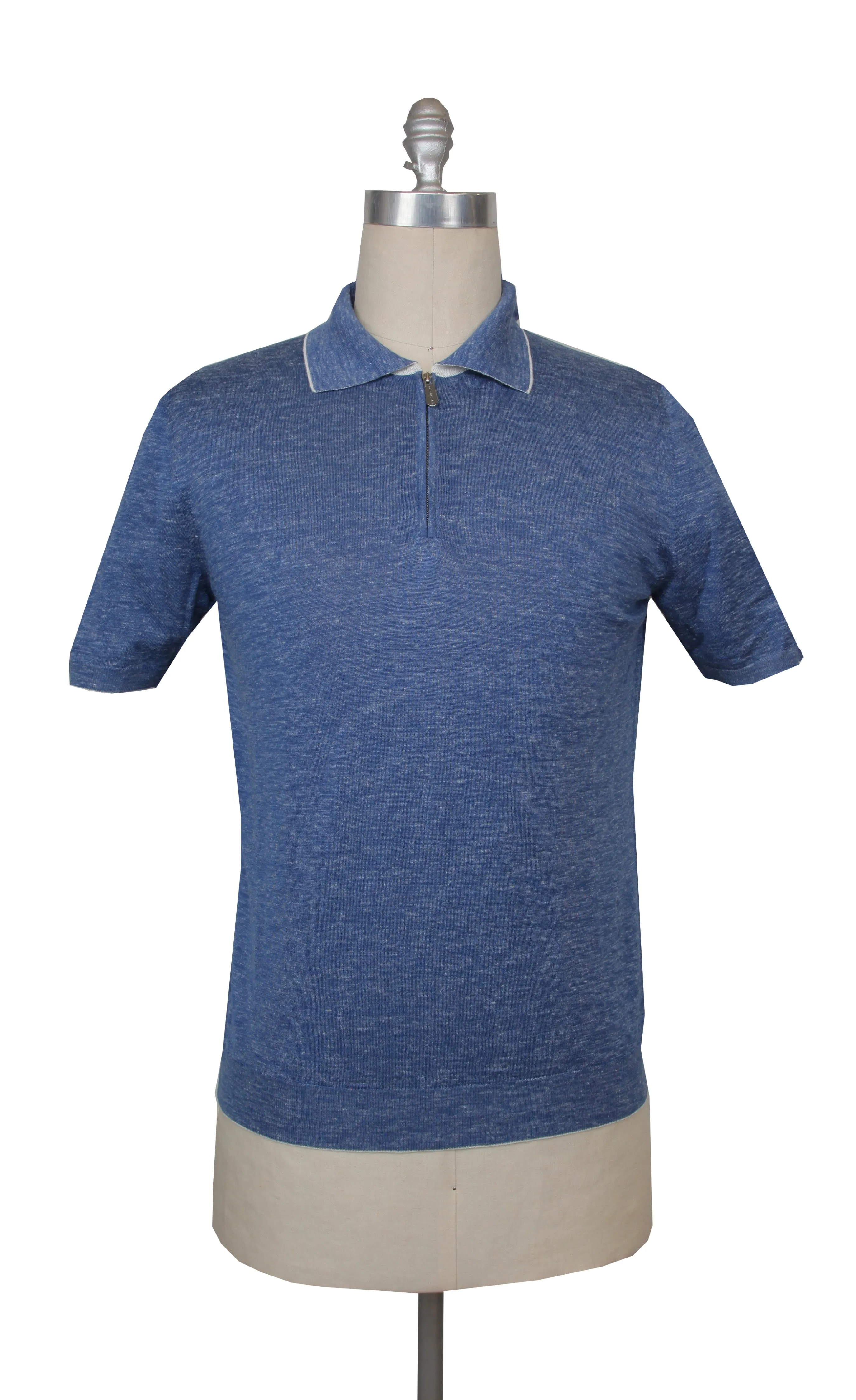 Svevo Parma Blue 1/4 Zip Polo Sweater
