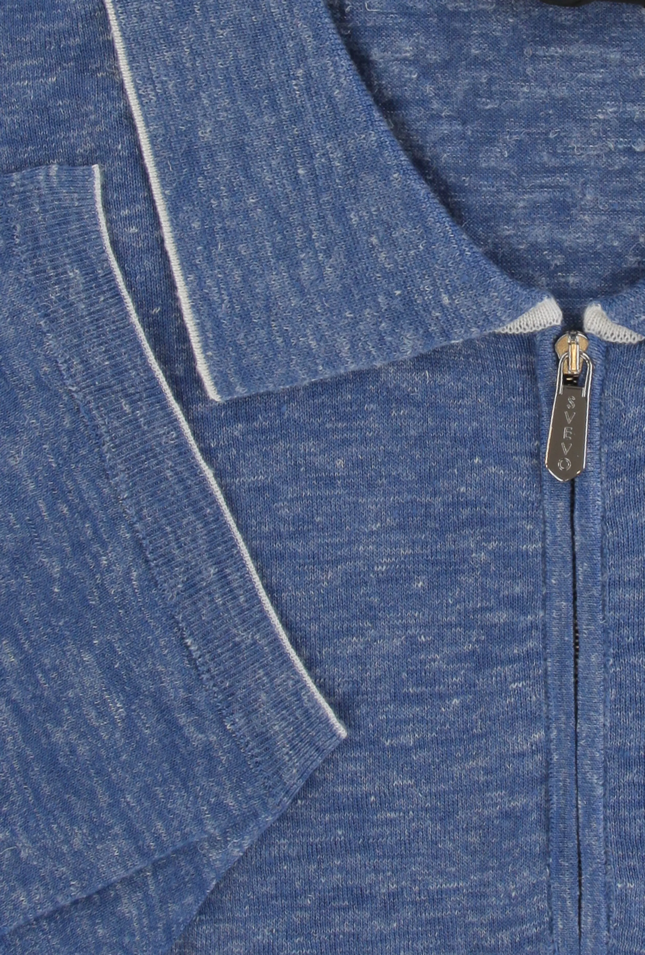 Svevo Parma Blue 1/4 Zip Polo Sweater