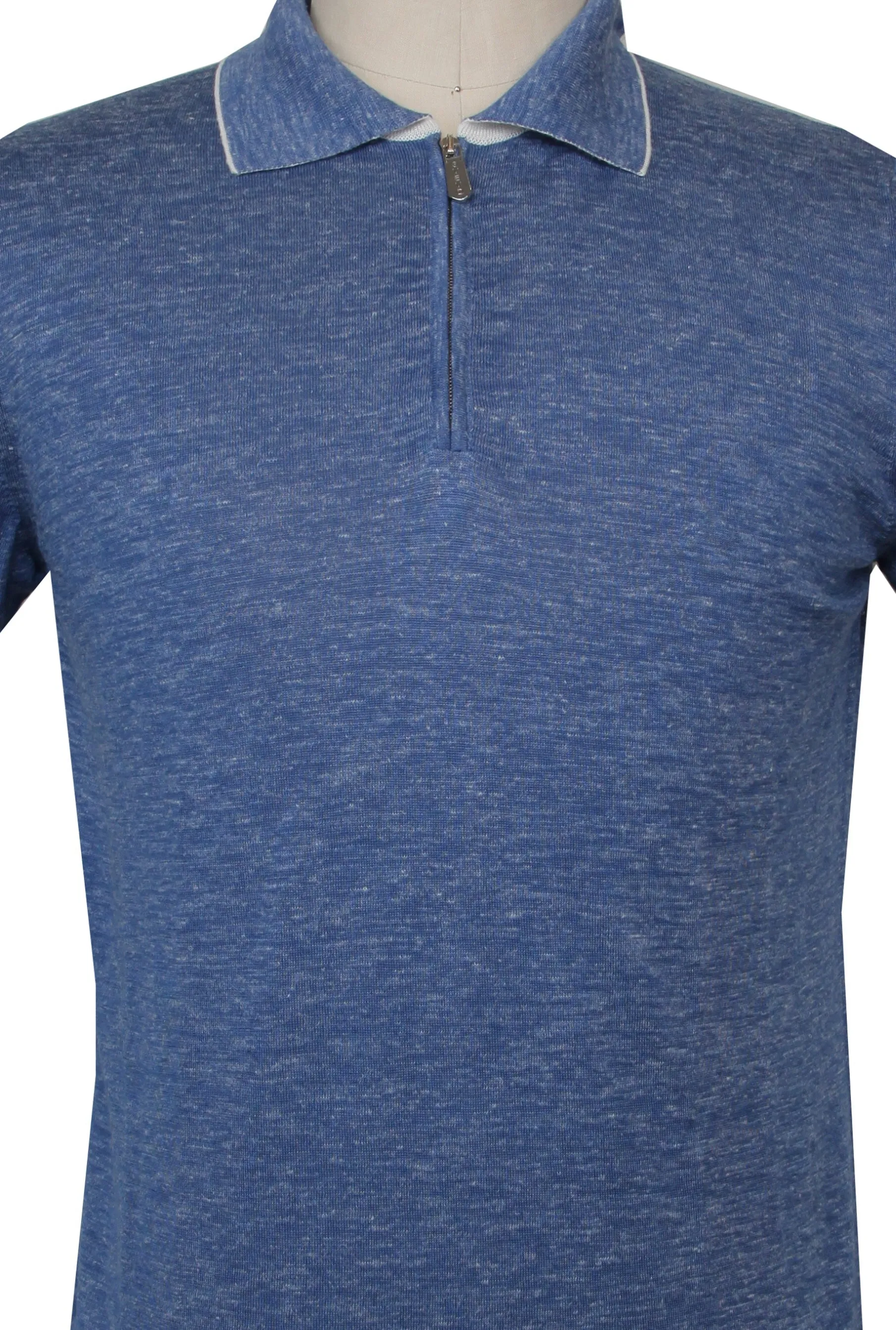 Svevo Parma Blue 1/4 Zip Polo Sweater