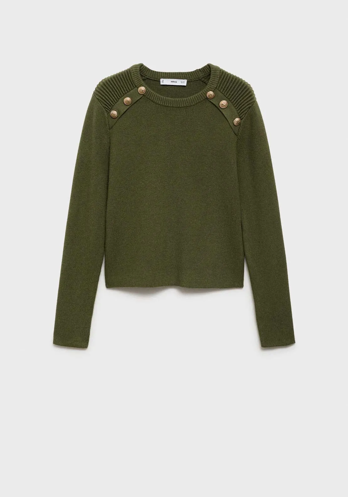 Sweater with jewel buttons - Beige/khaki